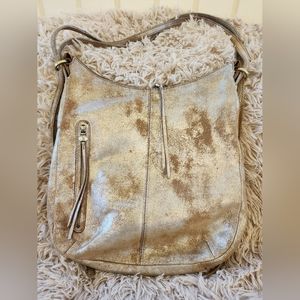HOBO Gold and Silver Backpack with Metallic Finish